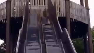 instant regret- riding down the slippery slide