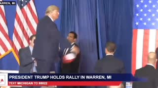 Nice Catch! Trump One-Hands a MAGA Hat and Sharpie from a Supporter While Exiting Stage