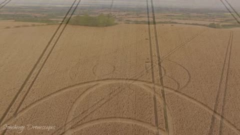 Crop Circle - Wayland's Smithy Long Barrow, Oxfordshire, England - 4 August 2023