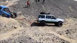 Stuck race truck