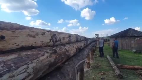 A sarcastic group of farmers from Stavropol, Russia, created an art object called “Timber Stream III