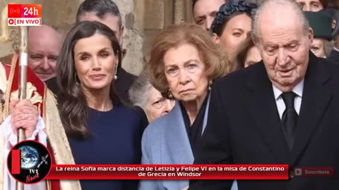 La reina Sofia marca distancia de Letizia y Felipe VI en la misa de Constantino de Grecia en Windsor
