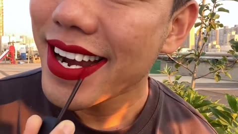 His Lipstick Application is Better than Mine 😂😂😂