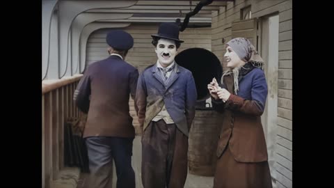 Charles Chaplin Emigrante scene colorized remastered 4k