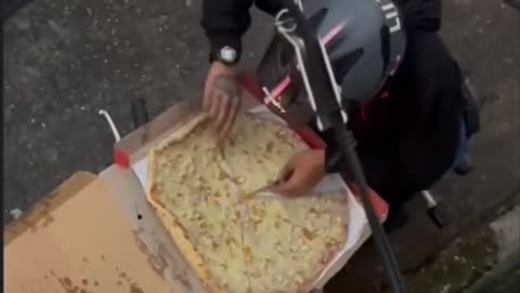 Slices Eaten then rearranged by deliveryman😨😮😳