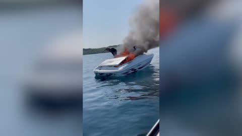 'IT'S GONNA BLOW!': Two Men Escape Exploding Boat at Last Second in Viral Clip [WATCH]