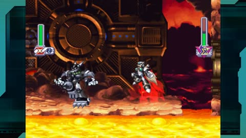 Megaman X4 Black Zero vs Black Magma Dragoon