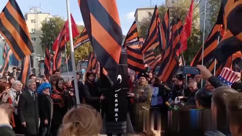 Rally outside the U.S. Embassy in Moscow to demand Biden's resignation