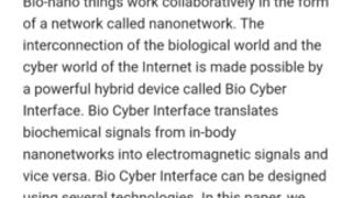 Internet of bio-nano things (IoBNT) is a novel communication