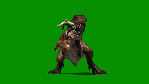 Dinosaur Vs baby t-rex green screen effect