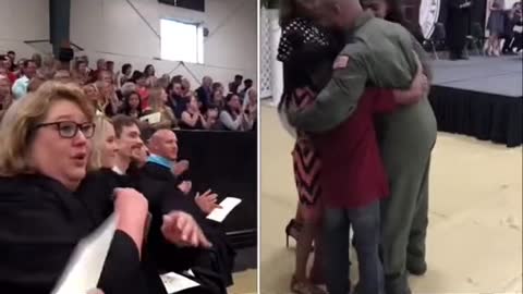 Military Dad Surprises*her daughter on her Graduation