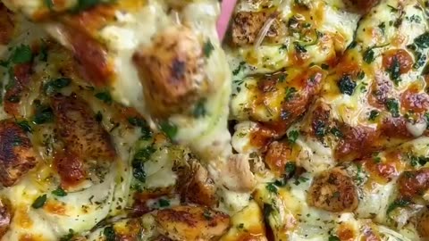 "The Perfect Protein-packed Indulgence: Dig into our High Protein Chicken Alfredo Pizza!"