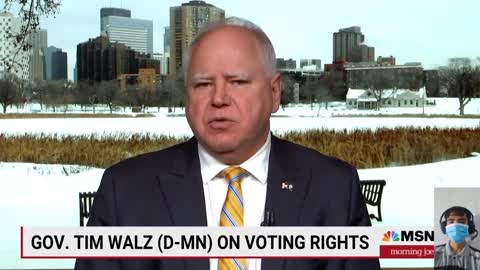 Governor Tim Walz’ll be joining Morning Joe on MSNBC momentarily to talk about voting rights