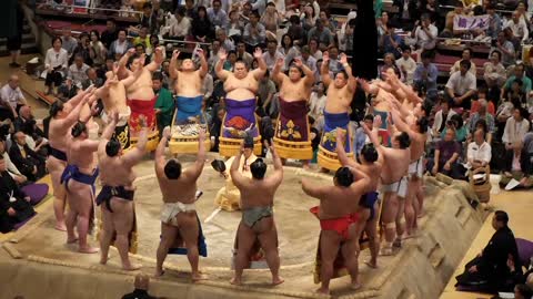 Grand Sumo Wrestling Tournament in Tokyo Japan