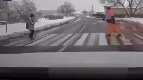 Hero Saves Kid At Crosswalk