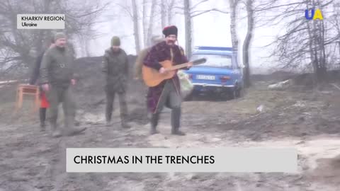 Ukrianian servicemen celebrate Christmas in the trenches, while Kharkiv actors perform for them