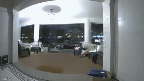 Drunk Porch Pooper Falls into His Own Mess