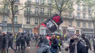 May Day: Violent Clashes, Building Set on Fire in Paris at French Pension Reform Demonstration