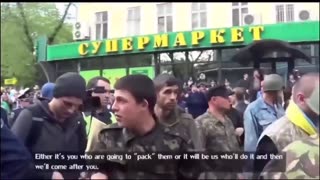 Ukraine 2014 Ukrainians attacks Russians people living in Ukraine.