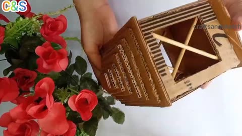 How to make lantern with cardboard😍/Ramadan lamp making idea/Ramadan lantern idea/ Easy lantern idea