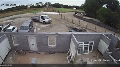 Guy Got Accidentally Hit and Pushed Through a Wall as Van Brakes Malfunctions