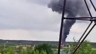 Another view of the plane crash outside Moscow