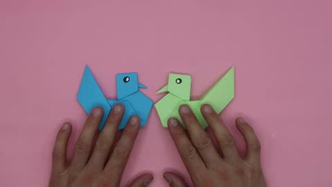 اوریگامی پرنده کاغذی ، ساده و دوست داشتنی