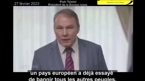 Piotr Tolstoï, président de la Douma russe nous parle ironiquement des sanction Nouvel Ordre Mondial