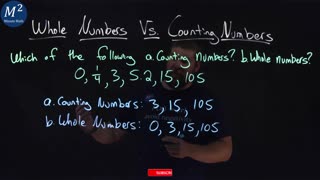 Whole Numbers Vs Counting Numbers | Minute Math