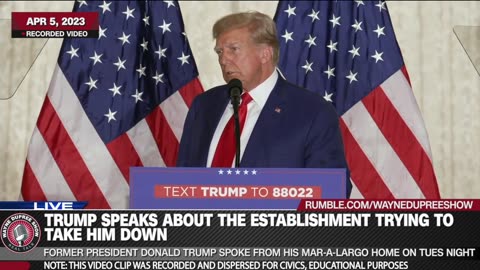 Trump Reminds Mar-A-Largo Audience Establishment Wants Him Gone