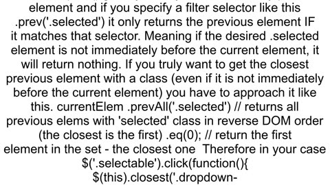 Get the closest previous element with a class using jQuery