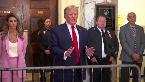 Donald Trump calls AG James a "lunatic" as he arrives to court