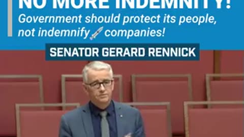 Senator Gerard Rennick: Remove Indemnity For Pharmaceutical Companies!