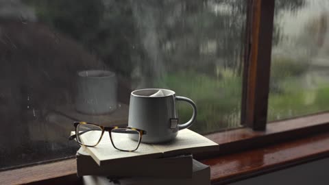Enjoying A Comfy Rainy Day With Hot Coffee And A Good Book