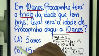 🤯 MATEMÁTICA BÁSICA DESBUGADA - Idade do Procopinho daqui a 10 anos Você consegue resolver