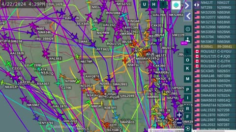 Florida Air Traffic Time Lapsed for April 23rd 2024