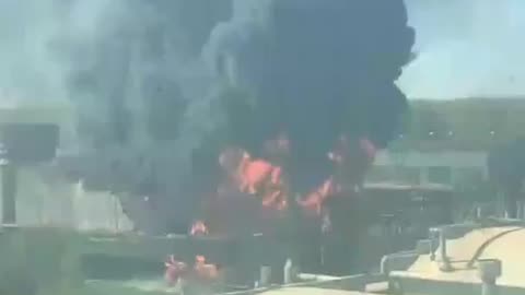 Massive Fire at a Chemical Plant in Novocheboksarsk, Russia