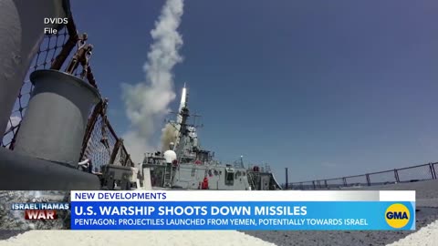 US Navy destroyers shoot down missiles, drones from Yemen