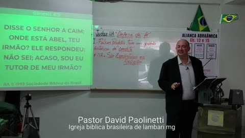 IGREJA BÍBLICA BRASILEIRA DE LAMBARI MG Estudo com Pastor David em JUDAS 11. Defesa da Fé.