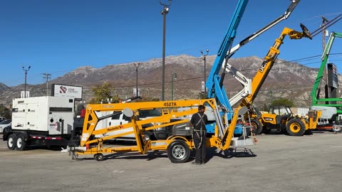 Tow Behind Aerial Boom Lift Articulating 2018 Haulotte 45' with Jib Electric Manlift
