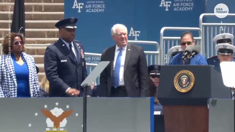 Biden fine following fall on stage at air force academy graduation