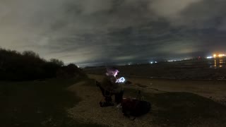 Nightlapse. Chilling by a river at night.