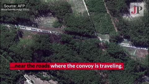 Satellite images show huge Russian military convoy seen 64 kilometers north of Kyiv