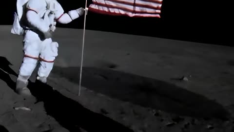 Usa flag in moon