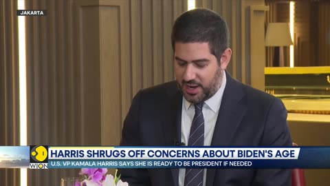 Harris shrugs off concerns about Biden age