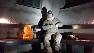 Making a coffee using the jetboil at POSTBRIDGE Dartmoor 14th Dec