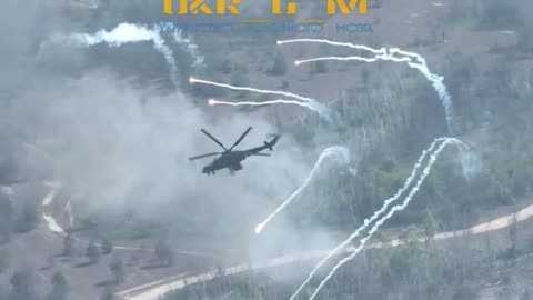 Operation of the Mi-35 attack helicopter in the zone of military operation on enemy positions