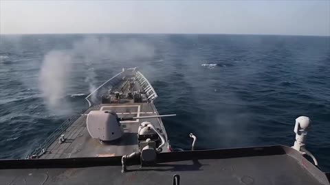 Shoot the super powerful MK-45 naval gun