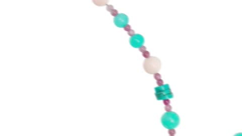 Natural turquoise and colorful Tourmaline Rubellite with Amazonite smooth beads