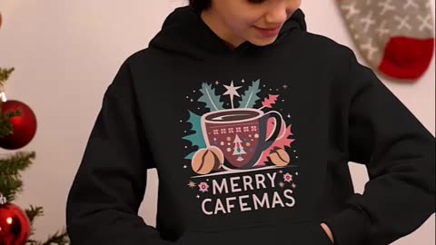 Cozy Cafe Vibes Hoodie | Festive & Warm Holiday Wear| Merry Cafemas! #christmas #fashion #gift